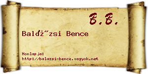 Balázsi Bence névjegykártya
